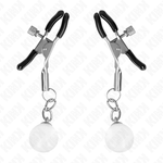 KINK - GLASS BEAD NIPPLE CLAMPS SILVER 6 CM