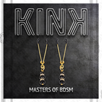 KINK - GOLD THIN NIPPLE CLAMPS WITH 3 BLACK GLASS BEADS 7 CM