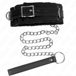 KINK - COLLAR WITH LEASH 65 CM WITH RESTRICTIONS BLACK 36-42 CM X 5.5 CM