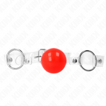KINK - RED TRANSPARENT PVC BALL 4 CM GAG ADJUSTABLE