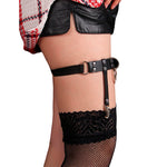 SUBBLIME - 953744 ADJUSTABLE LEATHER PUNK GARTER BLACK ONE SIZE