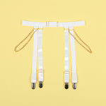 SUBBLIME - 954284 BODY WITH CHAINS + GARTER BELT WHITE S/M