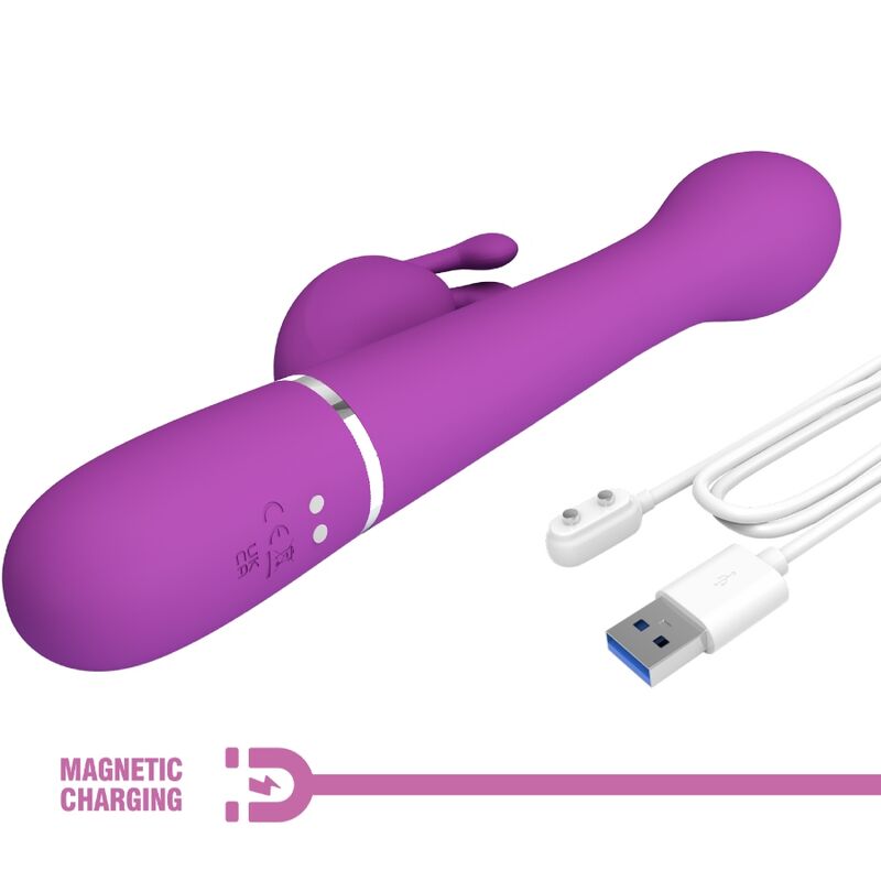 PRETTY LOVE - DEJON 3 IN 1 MULTIFUNCTION RABBIT VIBRATORPURPLE