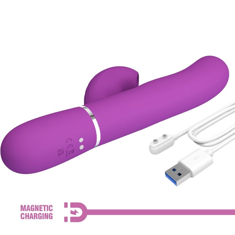 PRETTY LOVE - PERLITA 3 IN 1 MULTIFUNCTION RABBIT VIBRATORPURPLE