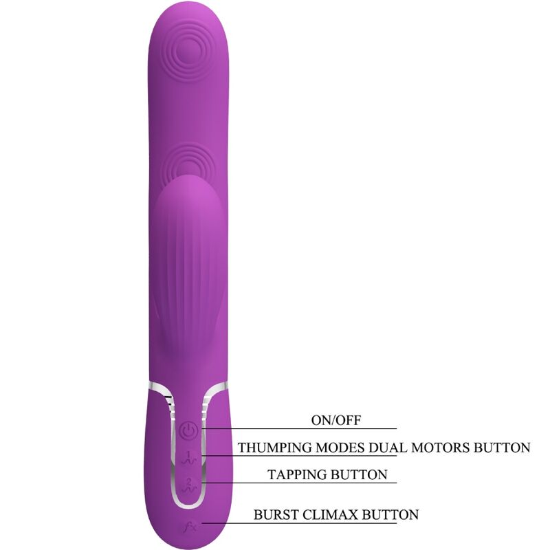PRETTY LOVE - PERLITA 3 IN 1 MULTIFUNCTION RABBIT VIBRATORPURPLE