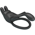 PRETTY LOVE - SETH DOUBLE VIBRATING RING RABBIT 7 VIBRATIONS BLACK