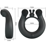 PRETTY LOVE - DAHLIA VIBRATING RING + CLITORIS STIMULATOR 12 VIBRATIONS BLACK