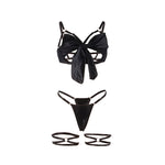 SUBBLIME - 955205 BRA SET WITH ADJUSTABLE BLACK BOW L/XL