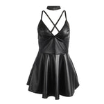 SUBBLIME - 955380 DRESS WITH BLACK LEATHER STRAPS L/XL