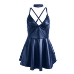 SUBBLIME - 955410 DRESS WITH BLUE LEATHER STRAPS S/M