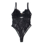 SUBBLIME - 955625 LACE BODYSUIT WITH BOTTOM CLOSURE BLACK L/XL