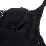 SUBBLIME - 955625 LACE BODYSUIT WITH BOTTOM CLOSURE BLACK L/XL