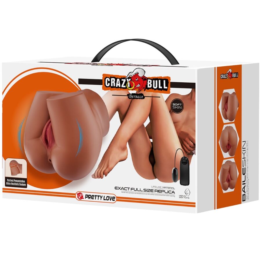 CRAZY BULL - BERNACE ASS VIBRATOR WITH REALISTIC VAGINA AND ANUS FLESH REMOTE CONTROL