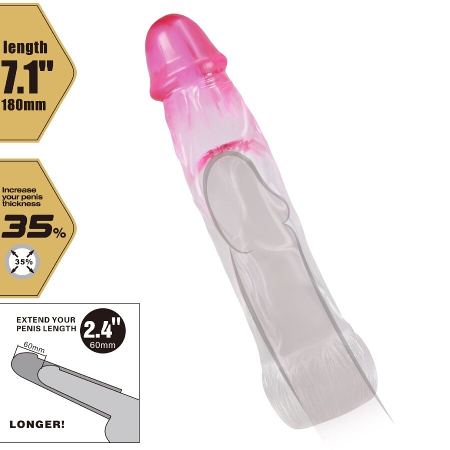 PRETTY LOVE - NERON REALISTIC 6 CM ENLARGEMENT SHEATH FORPENIS PINK