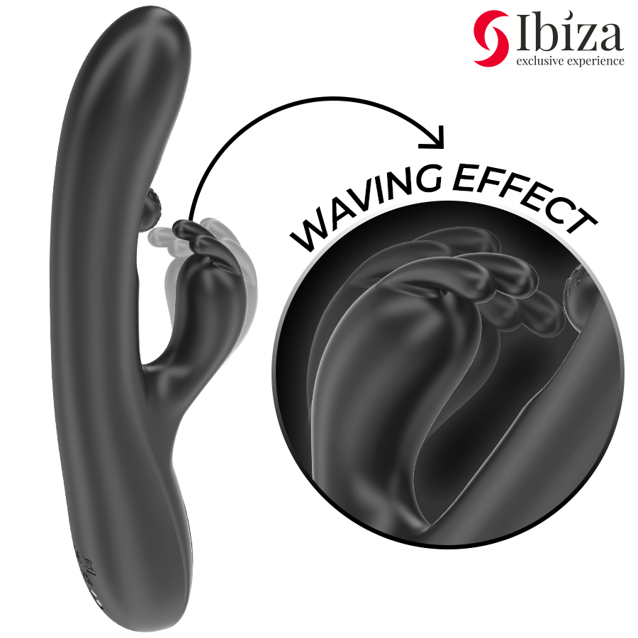 IBIZA - POWERFUL RABBIT VIBRATOR WITH MASSAGING ROLLING PEARL