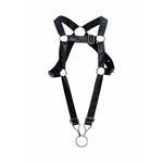MOB - DNGEON BLACK CROSSED PENIS HARNESS ONE SIZE