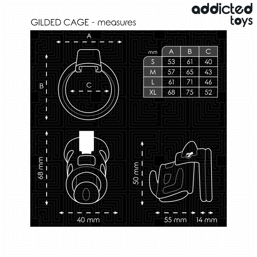 ADDICTED TOYS LOCKED - GILDEN CAGE SILICONE PENIS CAGE 8.5 CM