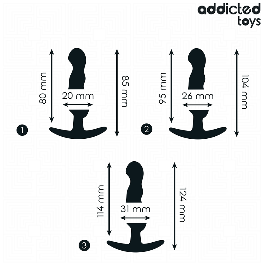 ADDICTED TOYS - SET OF 3 ANAL PLUG SILICONE MODEL 1