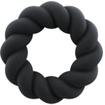 ROCKS-OFF - TWIST BLACK SILICONE MASTURBATOR RING