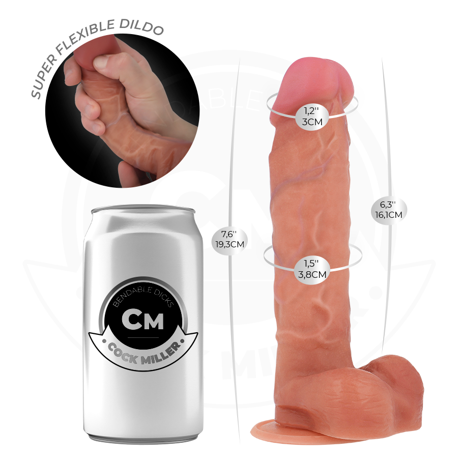 COCK MILLER - HYPERREALISTIC ARTICULABLE DILDO 19.3 CM