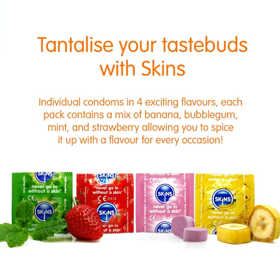 SKINS - MULTI FLAVORS PREMIUM CONDOMS PACK 8