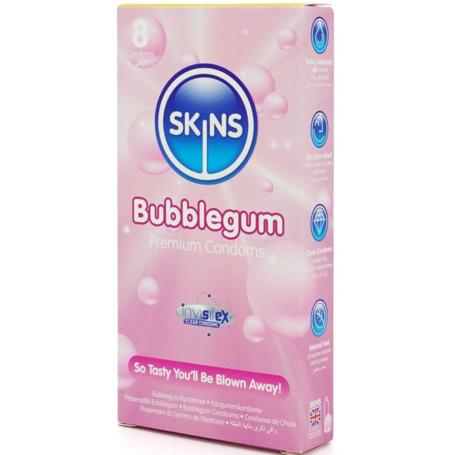 SKINS - BUBBLEGUM PREMIUM CONDOMS PACK 8