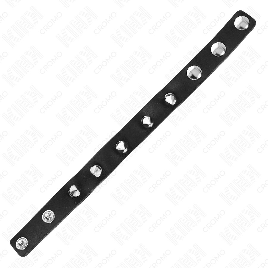KINK - LEATHER PENIS RING WITH SPIKES 21.5 X 1.6 CM