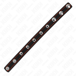 KINK - LEATHER PENIS RING WITH PRESSURE CLOSURE RED LINING 21 X 1.5 CM