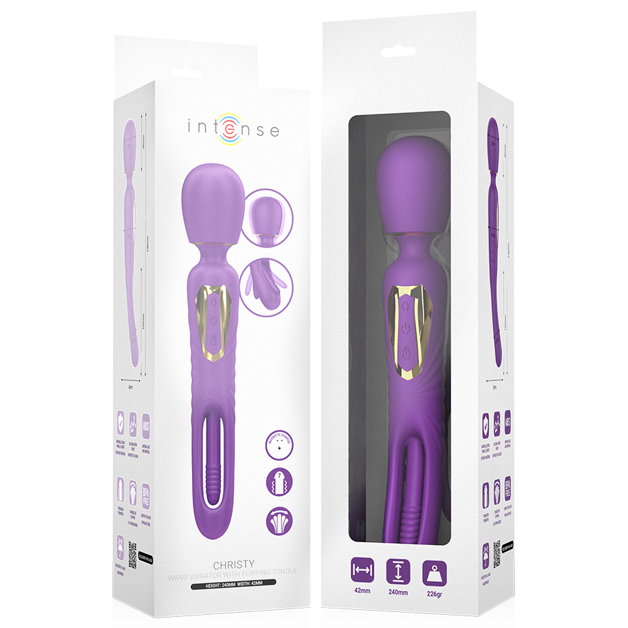 INTENSE - CHRISTY VIBRATING WAND WITH FLIPPING TONGUE