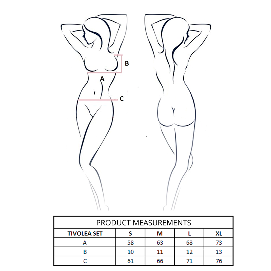 PASSION - TIVOLEA BRA + THONG SET MISTY ROSE S/M