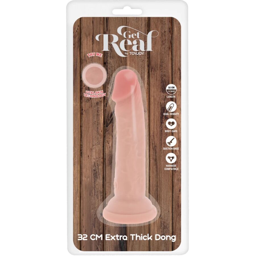 GET REAL - DELUXE THICK DOUBLE-DENSITY TPE DONG 32 CM