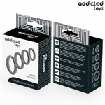 ADDICTED TOYS - TEXTURED COCK RING SET 4 SIZES