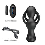 MR PLAY - VIBRATING ANAL PLUG WITH PENIS RING REMOTE CONTROL