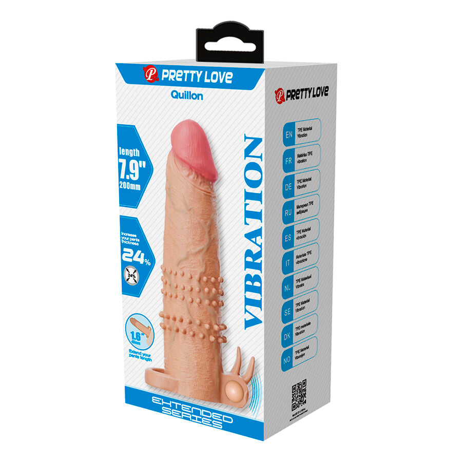 PRETTY LOVE - QUILLON PENIS SLEEVE WITH CLITORAL STIMULATOR AND VIBRATION