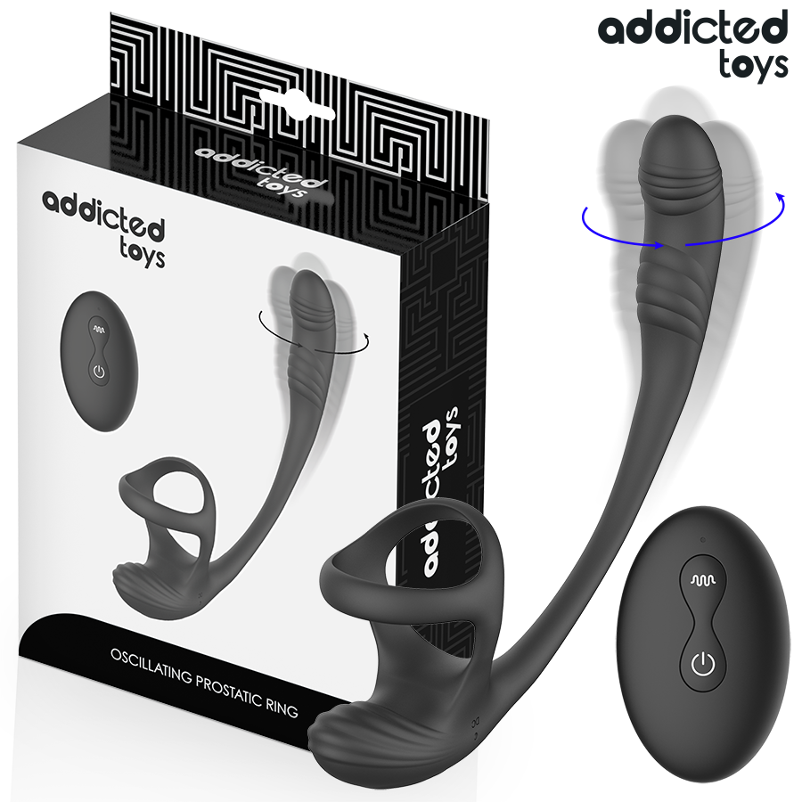 ADDICTED TOYS - ANAL PLUG WITH VIBRATION AND 360º WAVING AND TESTICLE STIMULATOR