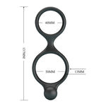 CRAZY BULL - FLORIAN DOUBLE COCK AND BALL RING BLACK