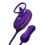 SHE.E.O - CLITORAL SUCTION TOOL WITH LICKING EFFECT AND PURPLE ANAL STIMULATOR