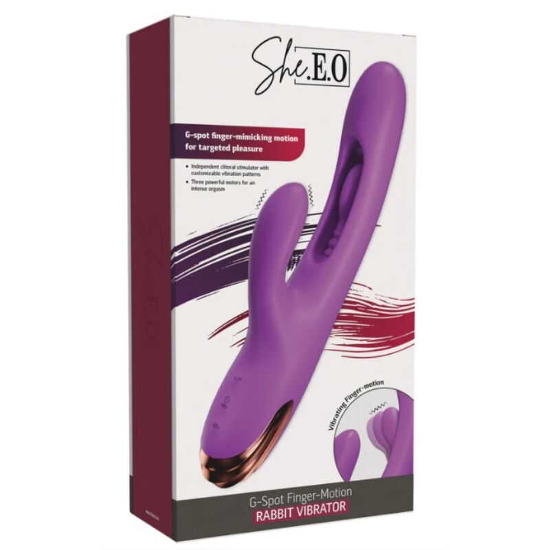 SHE.E.O Rabbit Vibrator With Digital Movement Purple