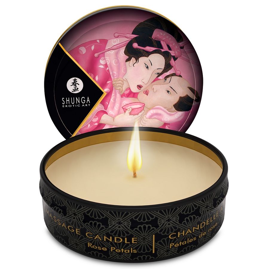 SHUNGA - MINI CARESS BY CANDLELIGHT DISPLAY MASSAGE CANDLES 24 UNITS