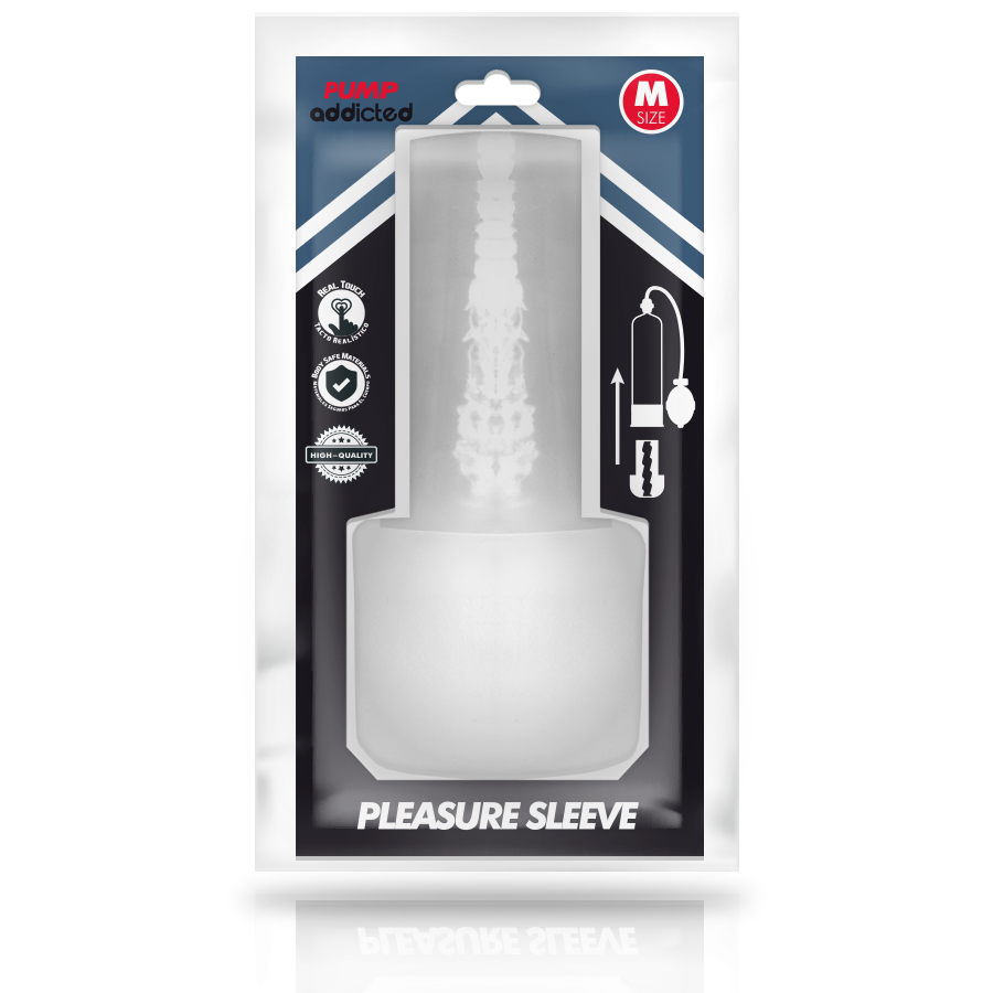 PUMP ADDICTED - PLEASURE SLEEVE MASTUBADOR SIZE M