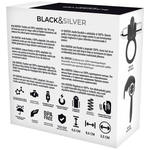 BLACK&SILVER - BURTON RECHARGEABLE RING 10 VIBRATION MODES