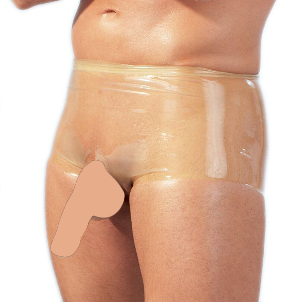 Latex Boxers With Penis Sleeve Clear