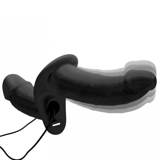 Power Pegger Silicone Vibrating Double Dildo With Harness