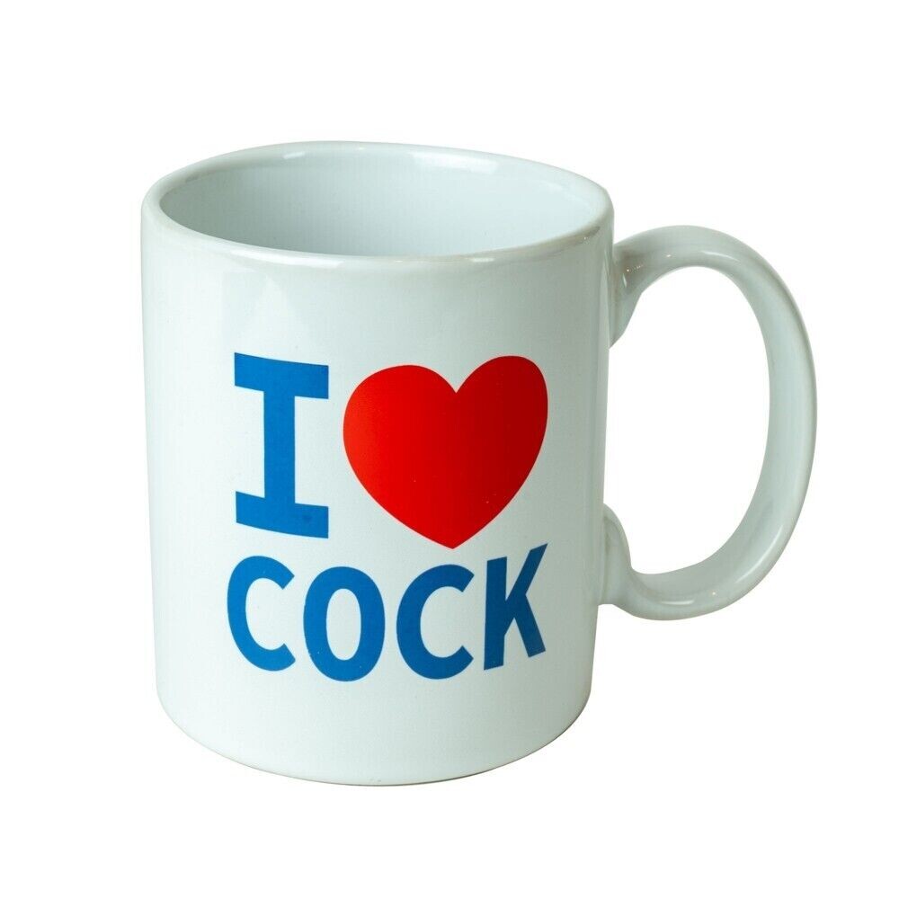 White I Love Cock Mug