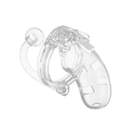 Man Cage 10Male 3.5 Inch Clear Chastity Cage With Anal Plug