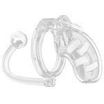 Man Cage 10Male 3.5 Inch Clear Chastity Cage With Anal Plug